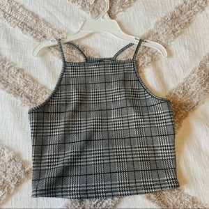 Black and white checkered crop top